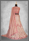 Pink Net Embroidery & Thread Work Bridal lahenga Choli with Dupatta - Nimaya Pavitra Rista | Grocsy