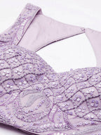 House of Panchhi Lavender Net Sequins and Zarkan embroidery Lehenga choli & Dupatta | Grocsy