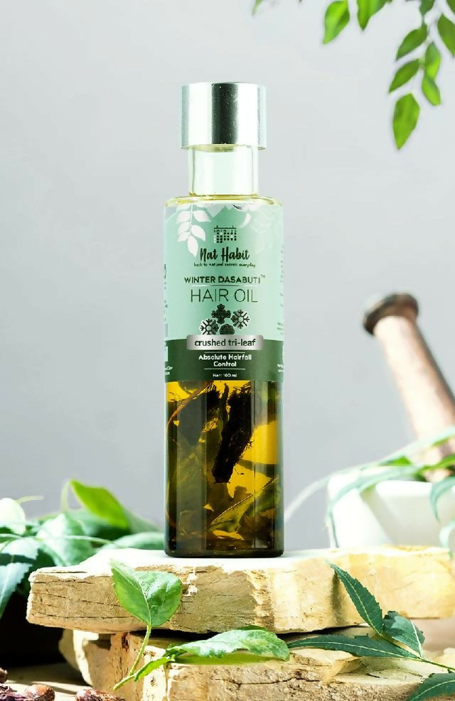 Nat Habit Crushed Tri-Leaf Winter Hair Oil | Grocsy