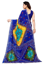 Vamika Ethnic Fire Blue Printed With Lace Saree | Grocsy