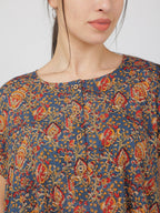 Breathables Women Cotton Printed Loungewear Nightie Blue I Night Wear | Nighty | Jaipuri Print | Grocsy
