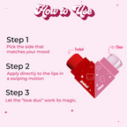 Blue Heaven Love Duo 2-In-1 Clear & Tinted Lip Balm - Hunbun (Clear+ Cherry) | Grocsy