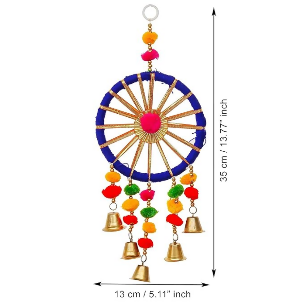 eCraftIndia Gota Patti Bangle & Bells Decorative Wall Door Hangings Latkan Toran | Grocsy