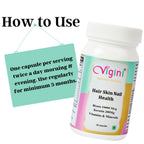 Vigini Natural Active Hair Skin Nail Health Capsules for Men Women | Grocsy