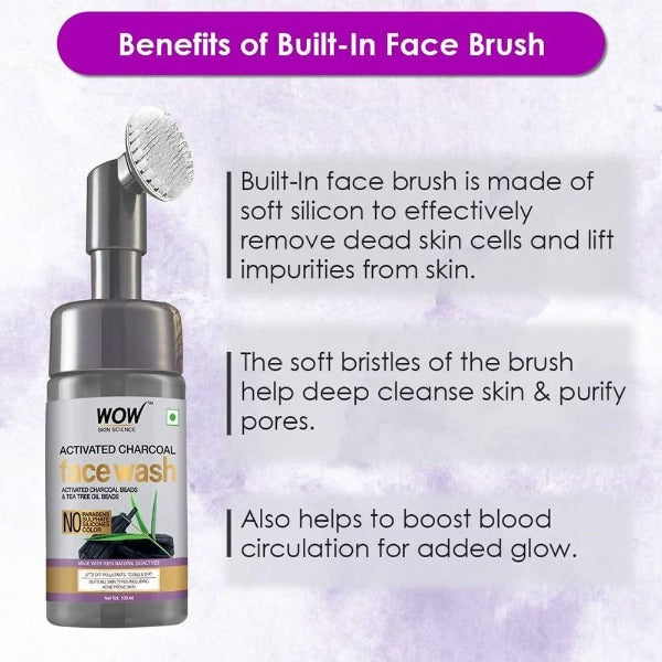 Wow Skin Science Charcoal Foaming Face Wash | Grocsy