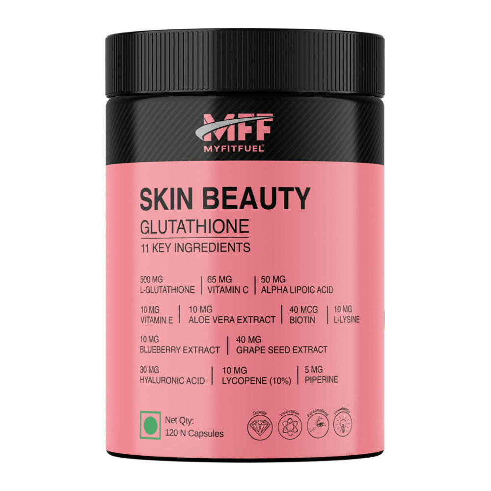 MyFitFuel Skin Beauty Glutathione + Lycopene, Vitamin C & E, Hyaluronic Acid, Biotin Capsules | Grocsy