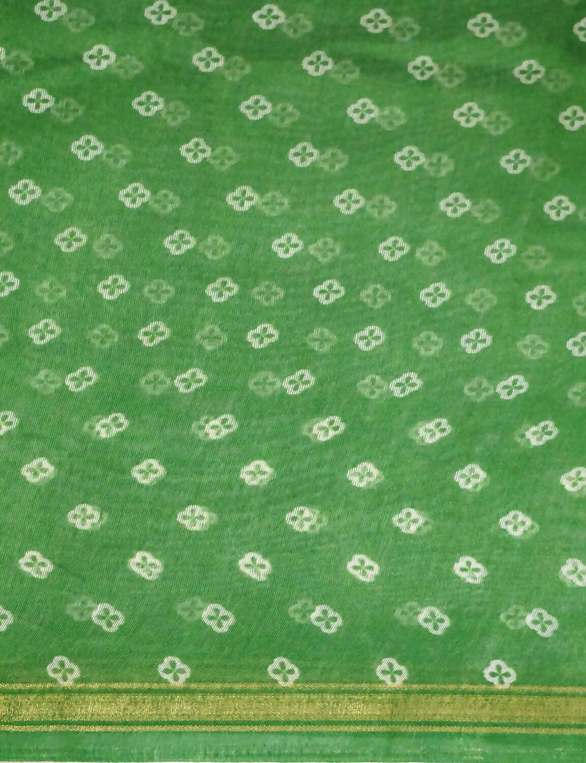 Shades Of Parrot Green Floral Design Semi Chanderi Saree By Gayathri Reddy Designer Studio | Grocsy