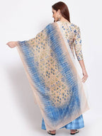 Myshka Women's Multi Color Printed Cotton Blend 3/4 Sleeve Round Neck Casual Kurta Palazzo Dupatta Set | Grocsy