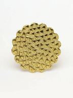 NVR Women Gold-Polished Circular Adjustable Finger Ring | Grocsy