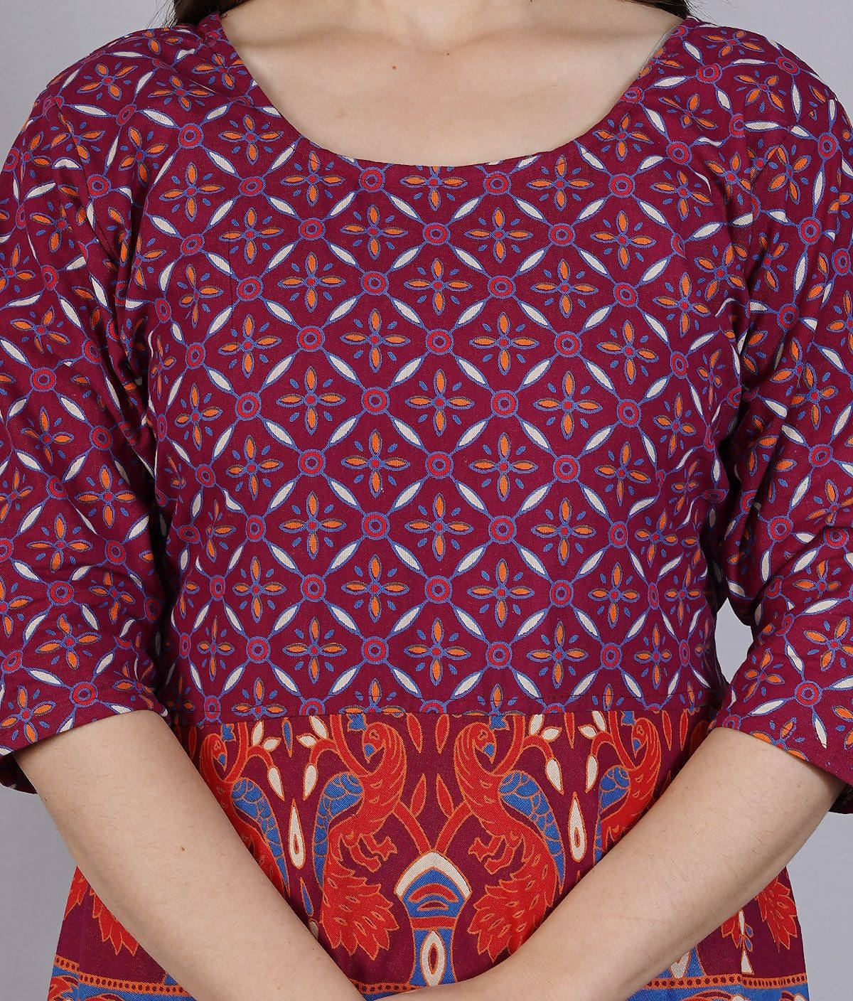 Vamika Multicolor Cotton Printed Party/Casual Wear Kurti (GAM21K) | Grocsy