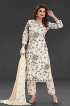 Joban Fashion Cotton Beige Color Kurta Set | Grocsy
