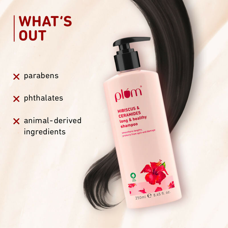 Plum Hibiscus & Ceramides Shampoo For Long, Healthy Hair | Grocsy