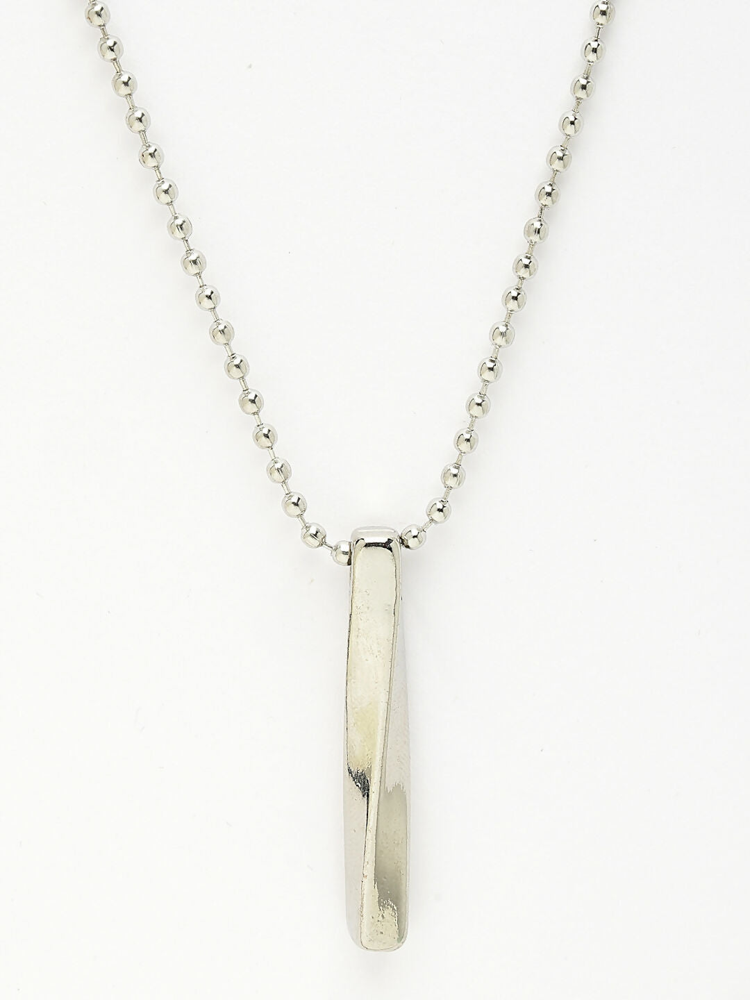 NVR Men's Silver-Plated Stainless Steel Pendant with Chain | Grocsy