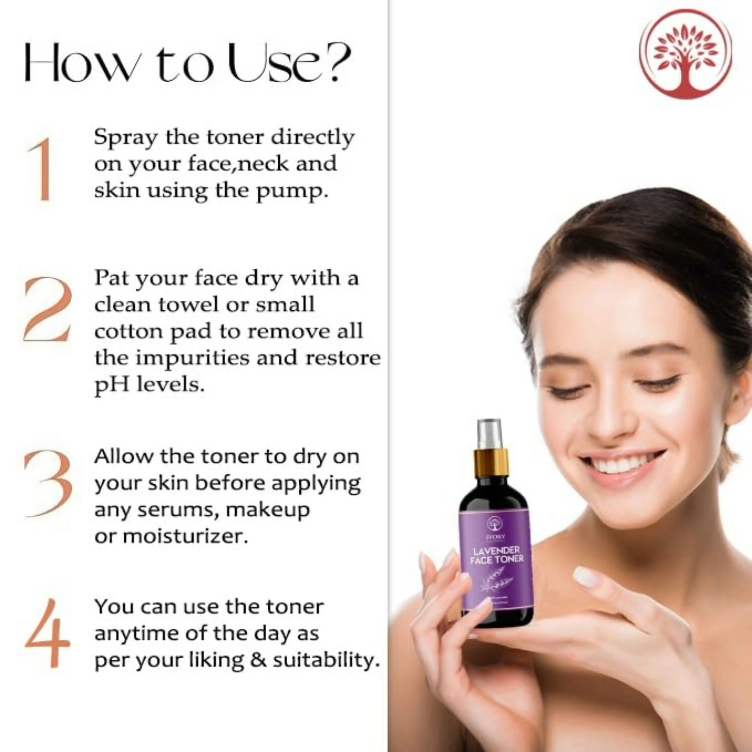 Ivory Natural Lavender Facial Toner For Acne, Even Skin Tone | Grocsy
