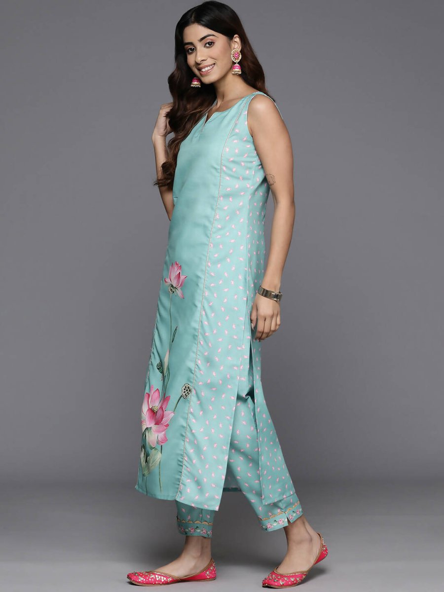 Ahalyaa Women's Traditional wear Kurta Set - Blue | Grocsy