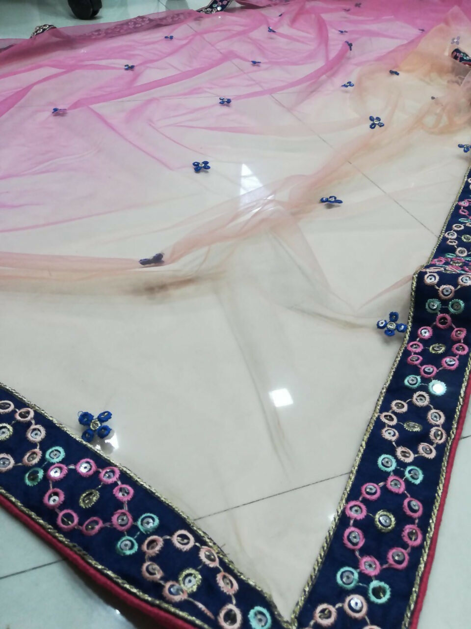 Jyoti Fashion Gorgeous Blue Sequins with Thread & Zari Embroidery Chinon Lehenga Choli with Dupatta | Grocsy