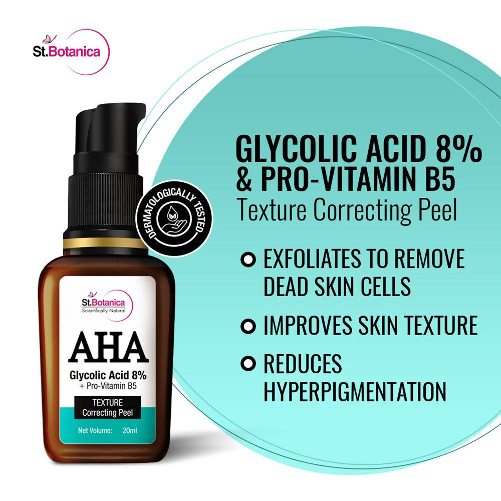 St.Botanica AHA Glycolic Acid 8% + Pro-Vitamin B5 Texture Correcting Peel | Grocsy
