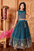 Kids Functional Designer Morepich Chinon Fab Lehenga choli - Aaradhna | Grocsy