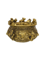 eCraftIndia Gold-Toned Handcrafted Brass Auspicious Nandi Kalash for Religious Offerings | Grocsy