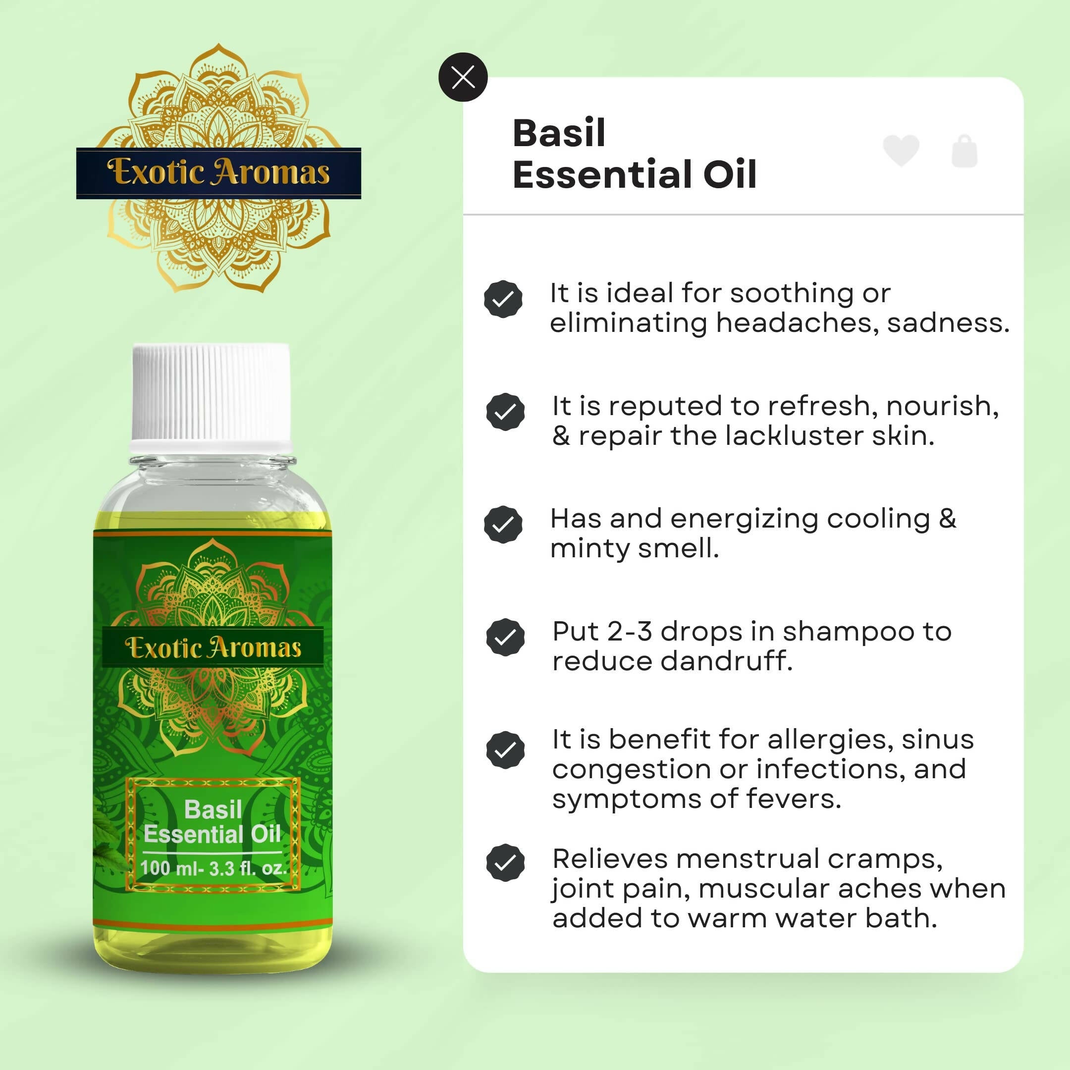 Exotic Aromas Basil Essential Oil | Grocsy