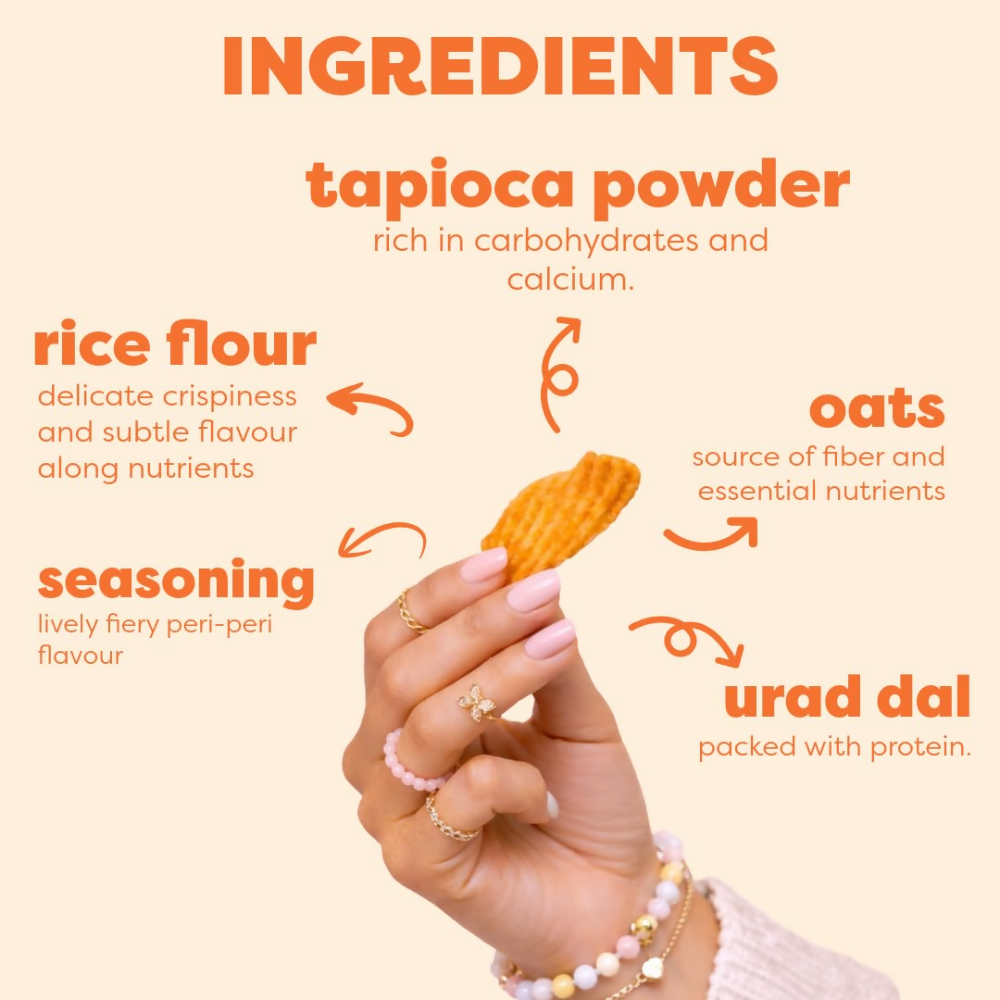 Nocap foods Zero Guilt Healthy Chips - Oats Peri Peri | Grocsy