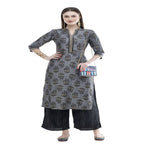 Lagi Women's Black Rayon Straight Printed Kurta & Palazzo (MRP102) | Grocsy