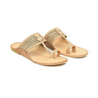 Stepsoft Men'S Natural Kolhapuri Chappal | Original Handcrafted Leather Ethnic Slippers | Grocsy
