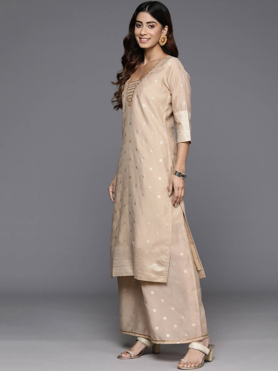 Ahalyaa Women's Traditional wear Kurta Set - Tan | Grocsy