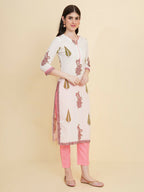 Designer Stylish white Cotton Stitched Suit With Dupatta - Tanisha | Grocsy