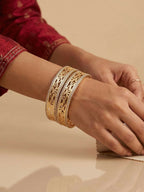 NVR Women Set of 2 Gold Plated CZ Stone Kada Bangle | Grocsy