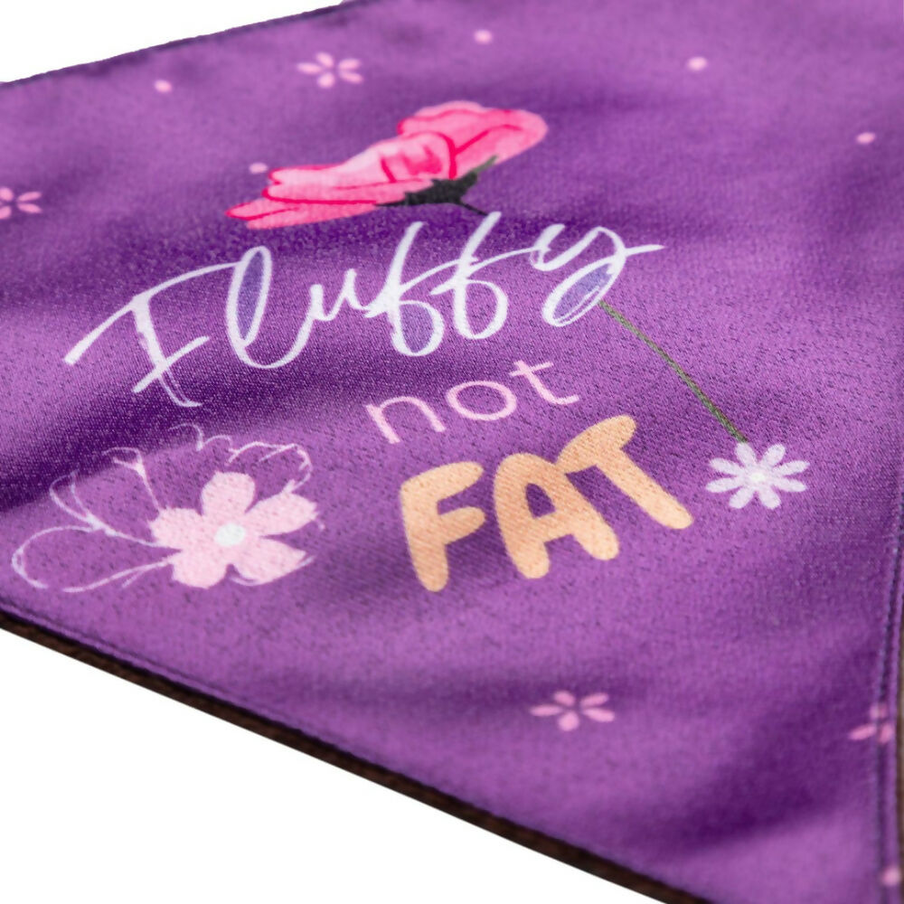 Waggety Dog Bandana - Fluffy Not Fat, Design Soft Fabric, Stylish Pet Accessory for Dogs - Purple | Grocsy