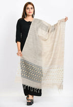 Mominos Fashion Moeza Women's Banarsi Cotton Woven Design Beige Dupatta | Grocsy