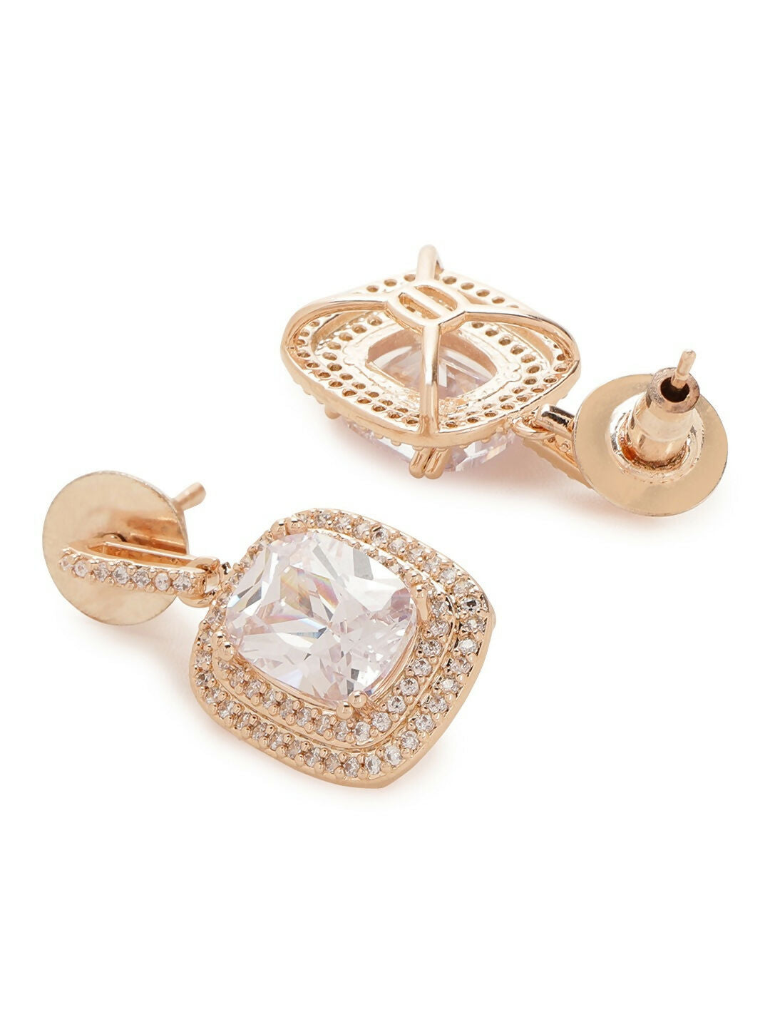 Rose Gold Earrings- Ruby Raang | Grocsy