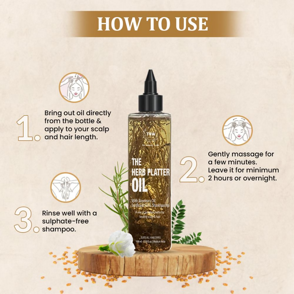 The Natural Wash Herb Platter Oil With Shankpushpi & Methi Seeds For Healthy & Strong Hair | Grocsy