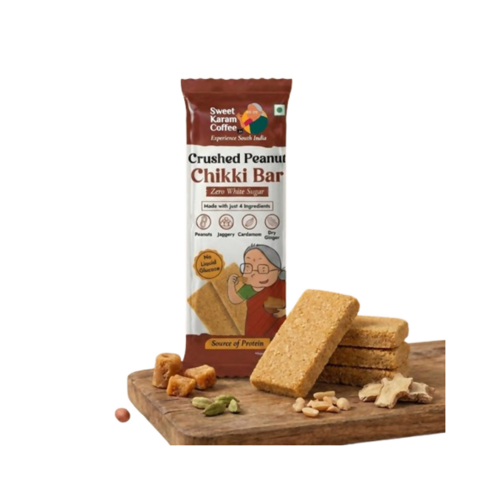 Sweet Karam Coffee Crushed Peanut Chikki Bar (Zero White Sugar) | Grocsy