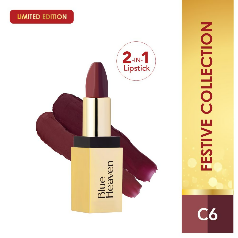 Blue Heaven 2-In-1 Dual Shade Lipstick - C6 | Grocsy