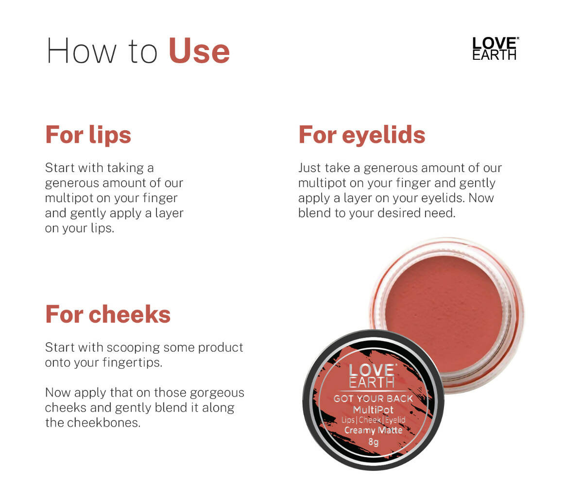 Love Earth Lip Tint & Cheek Tint Multipot-Got Your Back | Grocsy