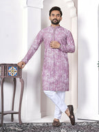Anaita Purple Digital Printed Work Cotton Straight Kurta | Grocsy
