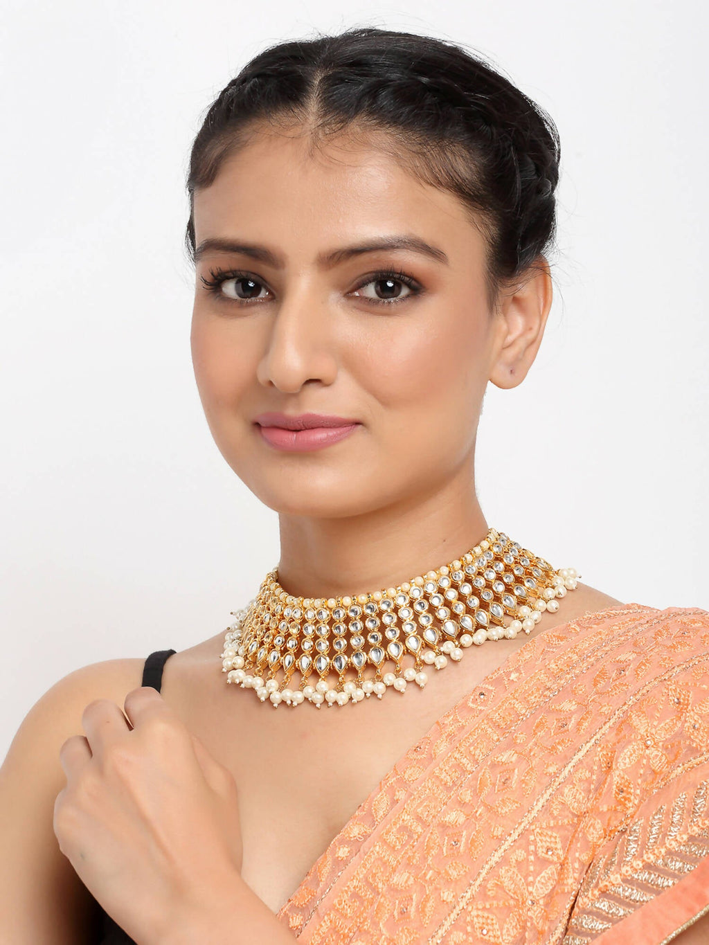 Kundan Pearl Choker - Ruby Raang | Grocsy
