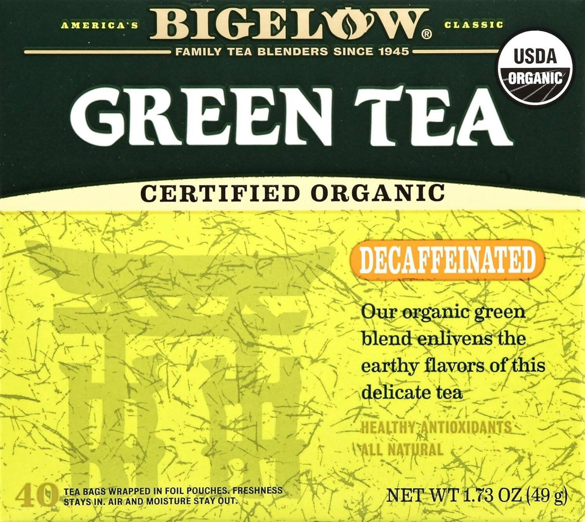 Bigelow DeCafeeinated Organic Green Tea | Grocsy