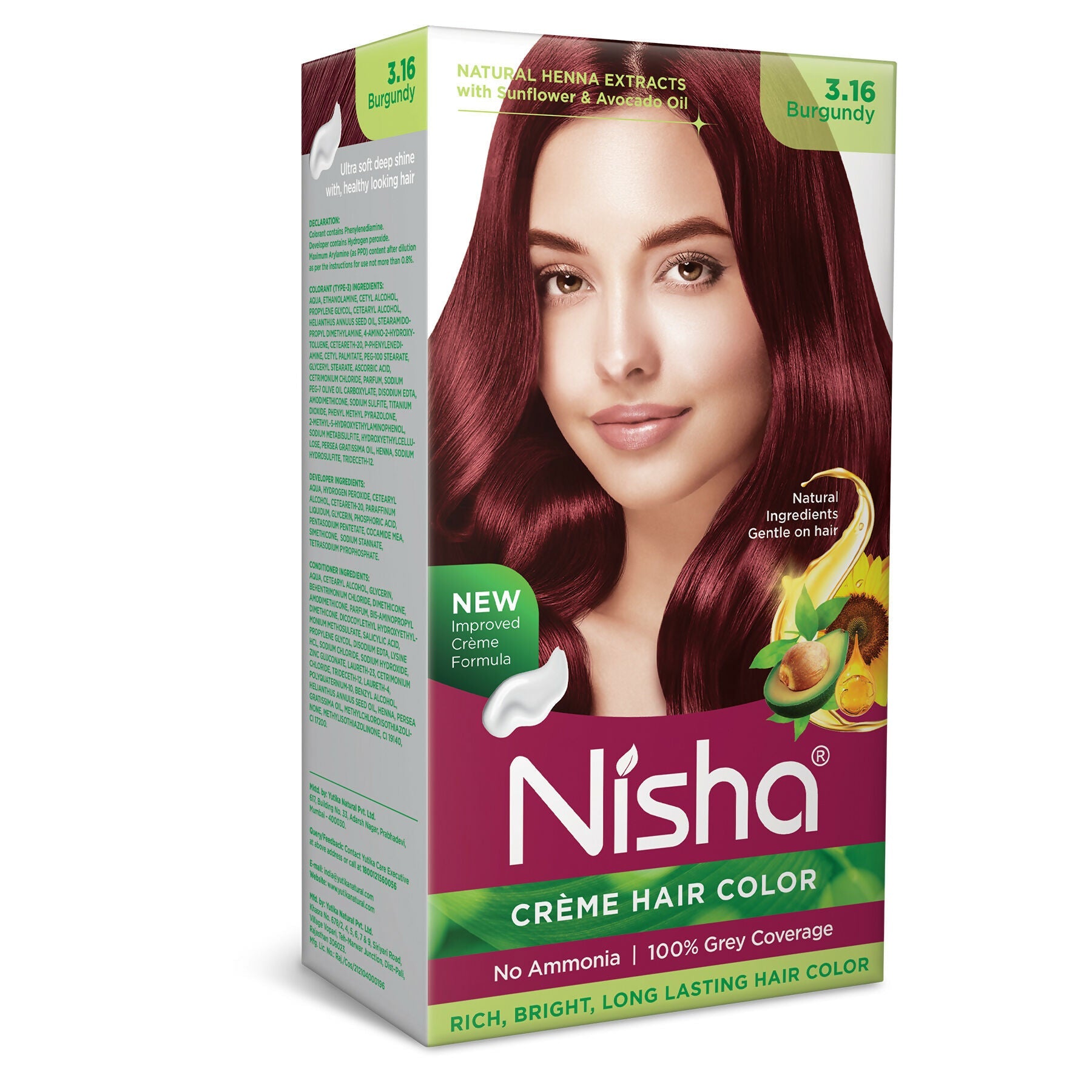 Nisha Creme Hair Color for Women - Burgundy | Grocsy
