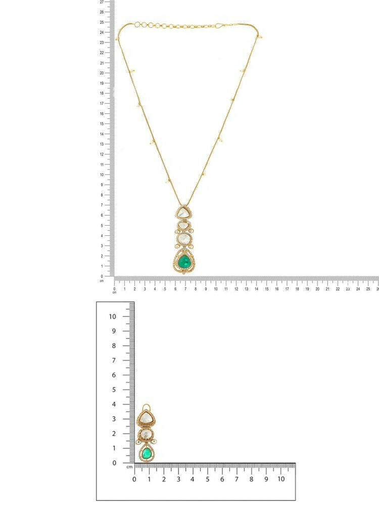 Natural Stones Antique finish Earrings and Necklace set - Ruby Raang | Grocsy