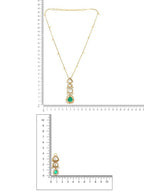 Natural Stones Antique finish Earrings and Necklace set - Ruby Raang | Grocsy