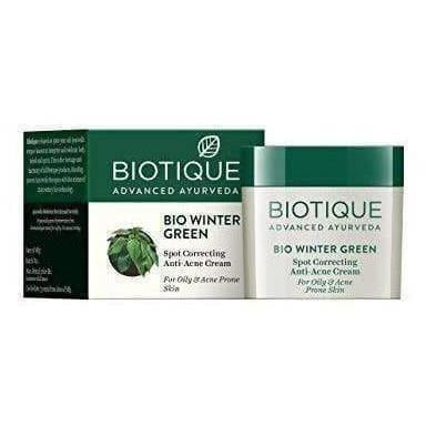 Biotique Bio Winter Green Spot Correcting Anti Acne Cream, 15g | Grocsy