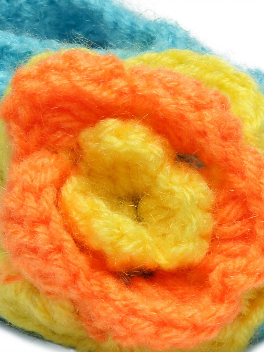 Chutput Kids Woollen Hand Knitted Flower Detailed Booties - Blue | Grocsy