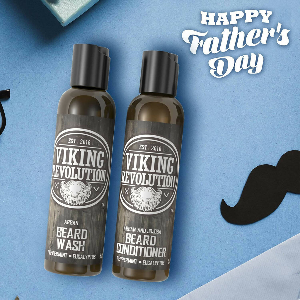 Viking Revolution Beard Wash and Beard Conditioner Combo | Grocsy