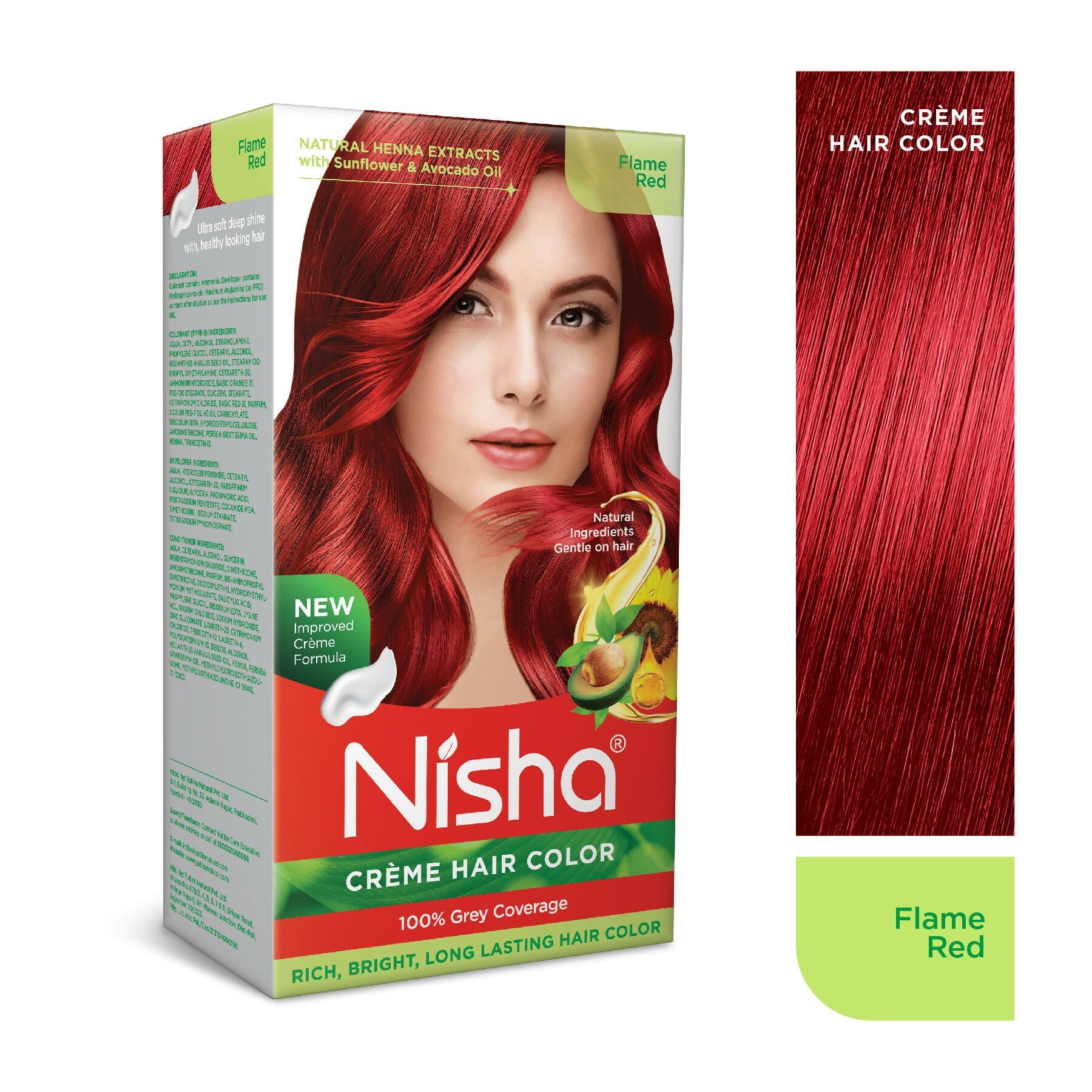 Nisha Creme Hair Color for Women - Flame Red | Grocsy