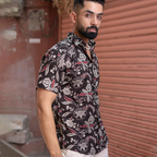 Miravan Men's Multi Colour Floral Printed Half Sleeve Slim Fit shirt | Grocsy