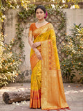 Shree Shyam Fashion Yellow Soft Silk Saree | Grocsy