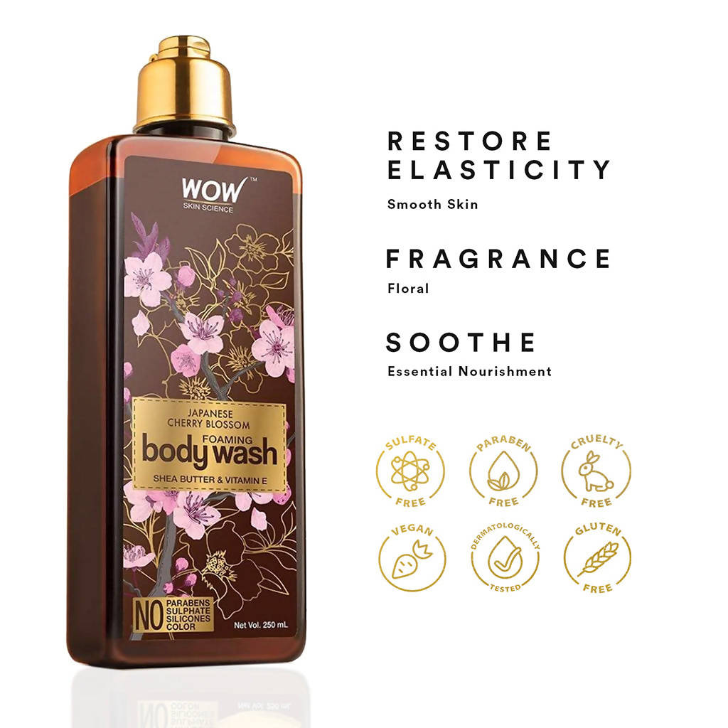 Wow Skin Science Cherry Blossom & Ceramide Body Wash For Removes Dirt, Hydrates and Softens Ski | Grocsy